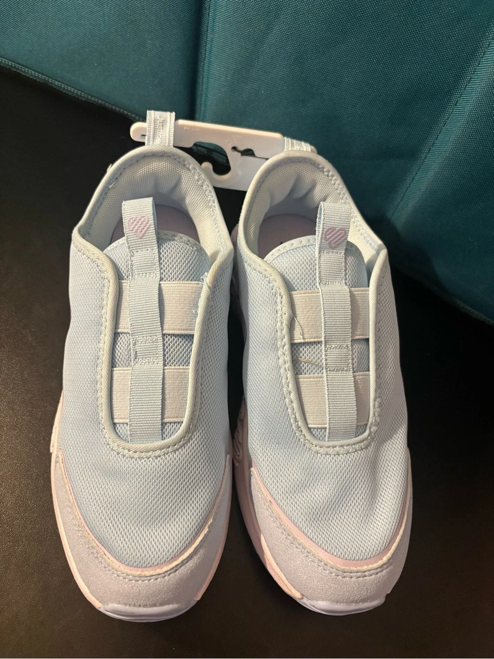 Justice Light Blue Kids Slip-On Sneakers with Pale Lilac Accent